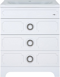 Misty Тумба с раковиной Лейла 60 3 ящика белая – фотография-1